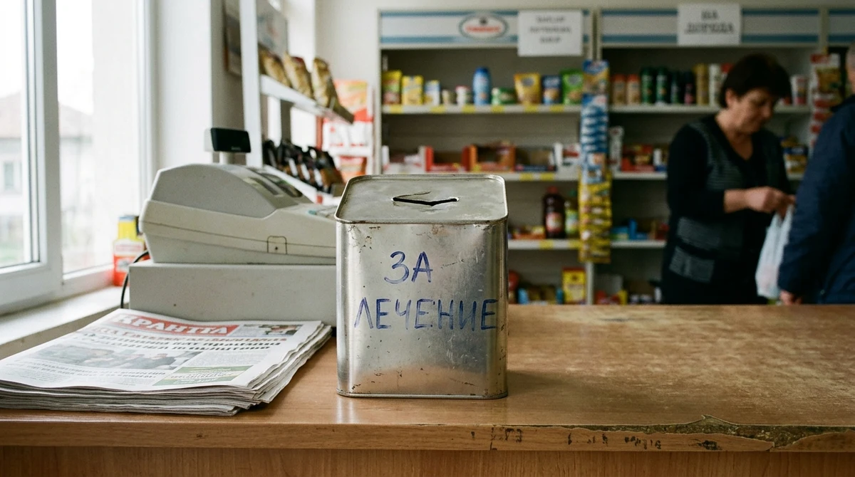 Неутрална дарителска кутия на щанд в магазин, илюстративен кадър.